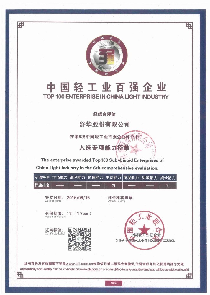 中国轻工业百强企业