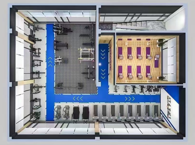 汕尾企业健身房平面图效果图